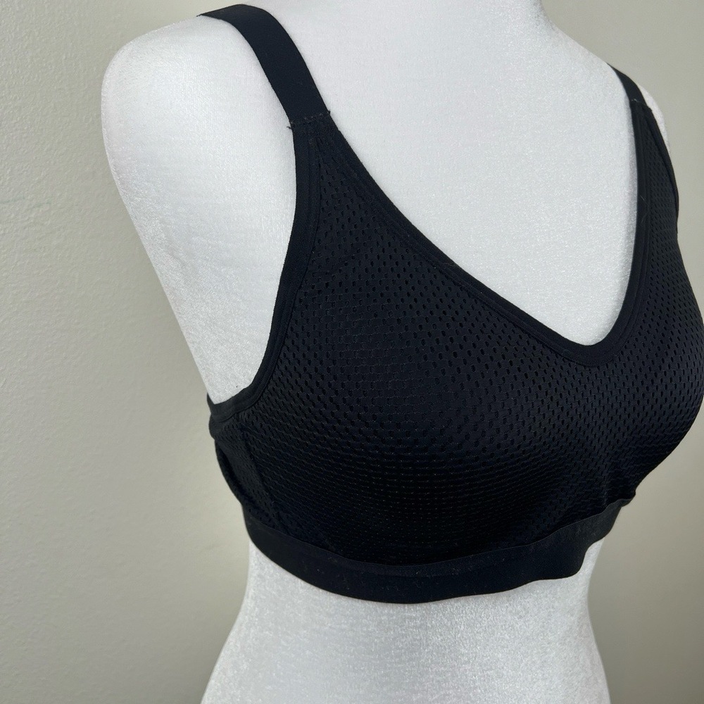 Zella Z By Zella Body Sports Bra 34B Black Mesh Adjustable Straps Sport Athletic